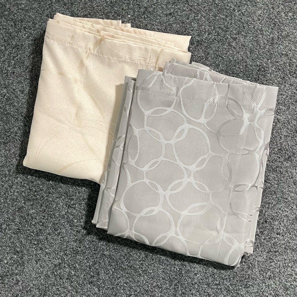 Bundle of 2 Cream  & Gray  Shower Curtains